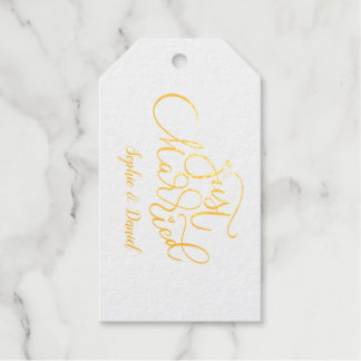 Étiquettes Cadeaux Élégante Calligraphie Personnalisable Juste Marié