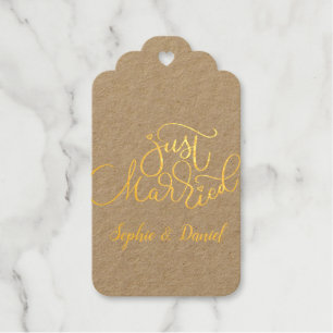 Étiquettes Cadeaux Élégante Calligraphie Personnalisable Juste Marié