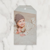 Étiquettes Cadeaux Élégante croix d'argent Baptême photo (Verso)