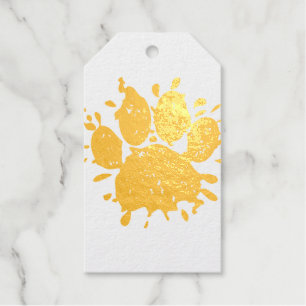 Étiquettes Cadeaux Empreinte de patte Distressed Paint Splatter Dog