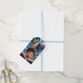 Étiquettes Cadeaux Espace Dinosaure (Avec de laficelle)