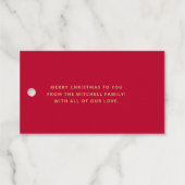 Étiquettes Cadeaux Étoiles de Noël | Script manuscrit Holiday Gold (Verso (horizontal))