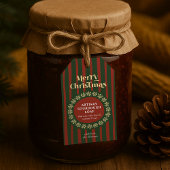 Étiquettes Cadeaux Façon Main Rayures Rouges et Ve