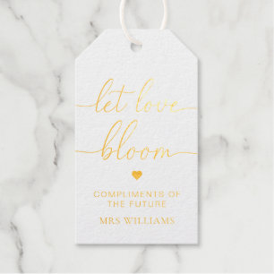 Étiquettes Cadeaux Faveur de barre de fleurs Fleurir d'amour Or