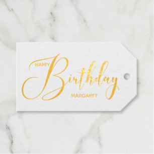Étiquettes Cadeaux Fiole d'or personnalisée Joyeux anniversaire