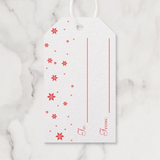 Étiquettes Cadeaux Flèches de neige modernes simples d'orignal (Verso)