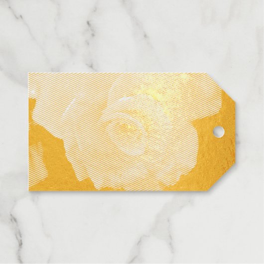 Étiquettes Cadeaux Fleur de rose orange (Recto (horizontal))