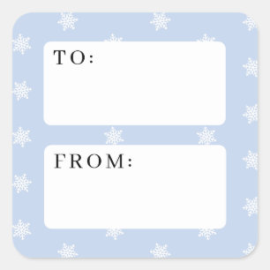 Étiquettes Cadeaux Flocons de Neige De et À