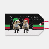 Étiquettes cadeaux Fox Cubs Festive (Devant (Horizontal))