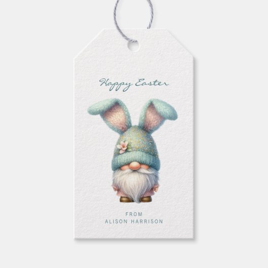 Étiquettes cadeaux Gnome de Pâques (Devant)