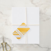 Étiquettes cadeaux Gold Foil et White Diagonal Str (Avec de la ficelle)