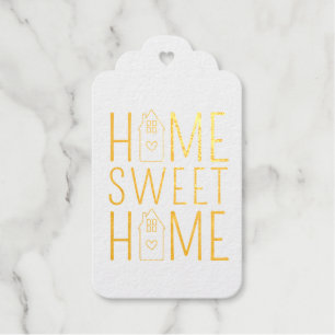 Étiquettes Cadeaux Gold Home Sweet Home Nouveau propriétaire Immo