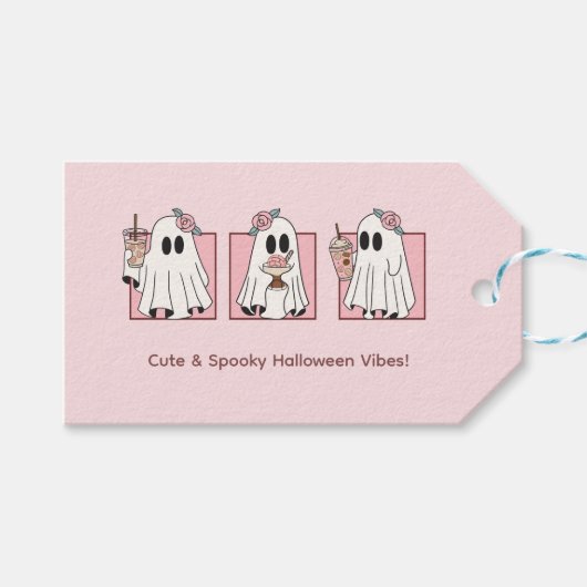 Étiquettes Cadeaux Halloween Pastel – Cute & Spook (Devant (Horizontal))