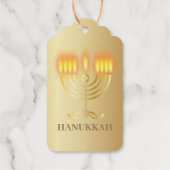 Étiquettes Cadeaux Hanukkiah Happy Hanoukka Juive Fête Menorah (Verso)