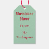 Étiquettes cadeaux Holly de Noël Vert (Devant)