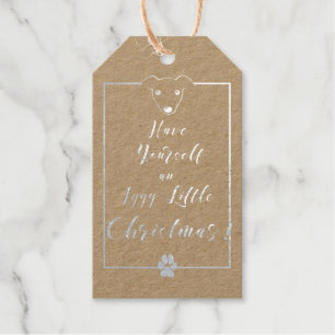 Étiquettes Cadeaux Iggy Little Christmas Joli Plaisant Greyhound Élég
