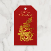 Étiquettes Cadeaux Jour de l'année internationale chinoise Dragon 202 (Verso)