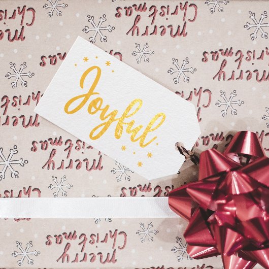 Étiquettes Cadeaux Joyeuse Typographie Script Noël moderne