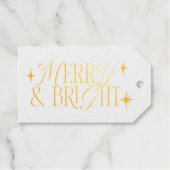 Étiquettes Cadeaux Joyeuses et brillantes étoiles rétro (Recto (horizontal))