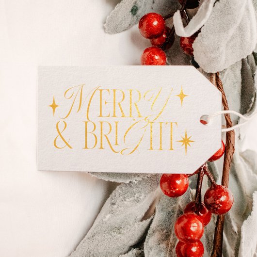 Étiquettes Cadeaux Joyeuses et brillantes étoiles rétro