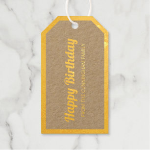 Étiquettes Cadeaux Joyeux anniversaire   Photo de famille moderne et 