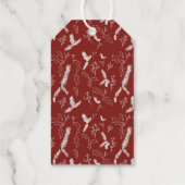 Étiquettes Cadeaux Joyeux Noël Brush Script Pine Berry Feuilles (Verso)