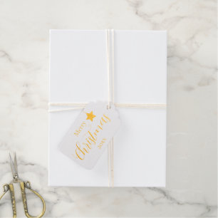 Étiquettes Cadeaux Joyeux Noël Minimaliste Nom de l'entreprise Gold