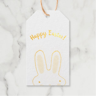 Étiquettes Cadeaux Joyeux Printemps de Pâques mignon lapin drôle deux