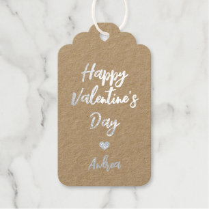 Étiquettes Cadeaux Joyeux Valentines Jour Cursive Main Letting