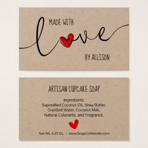 Étiquettes Cadeaux Kraft Faits Avec Amour Typograp