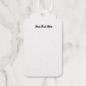 Étiquettes Cadeaux Lapin Blanc assis dans de grandes fleurs sur l'or (Verso)