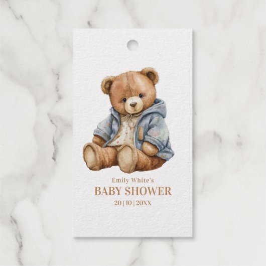 Étiquettes Cadeaux L'Invitation Baby shower De L'Ours En Teddy Peut A (Verso)