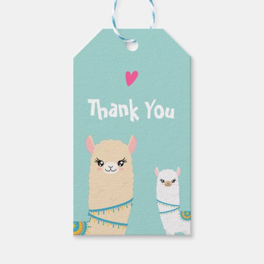 Étiquettes cadeaux Llama Merci (Devant)