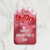 Étiquettes Cadeaux Love Lettering Red Hearts (Verso)