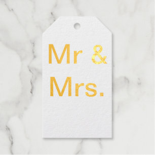 Étiquettes Cadeaux M. et Mme nom du couple monogramme texte simple mi