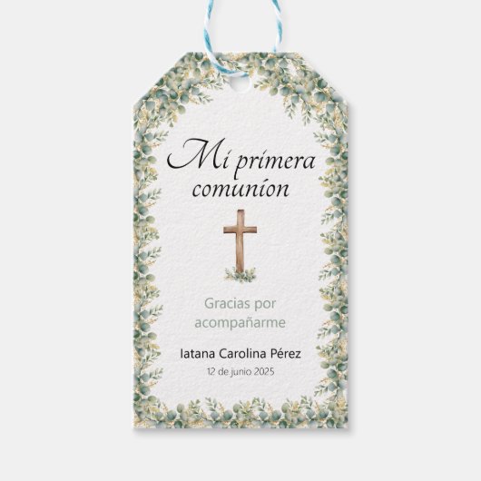 Étiquettes Cadeaux Ma Première Communion  (Devant)