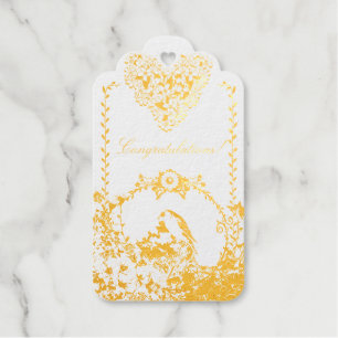 Étiquettes Cadeaux Mariage de printemps Chardonneret Crème Horizontal