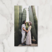 Étiquettes Cadeaux Mariage de script minime photo Blanc or (Verso)