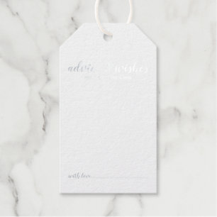 Étiquettes Cadeaux Mariage de script moderne Conseils et souhaits Arg