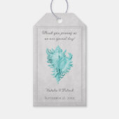 Étiquettes cadeaux Mariage turquoise Conch Shell (Devant)