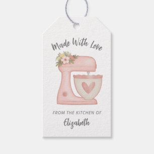 Étiquettes Cadeaux Mélangeur de Boulangerie Rose M