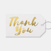 Étiquettes Cadeaux Merci en Faux Or Élégantes (Devant (Horizontal))
