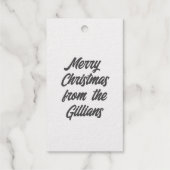 Étiquettes Cadeaux merci fêtes de flocons de plume (Verso)