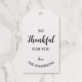 Étiquettes Cadeaux Merci pour vous Thanksgiving or Foil (Verso)