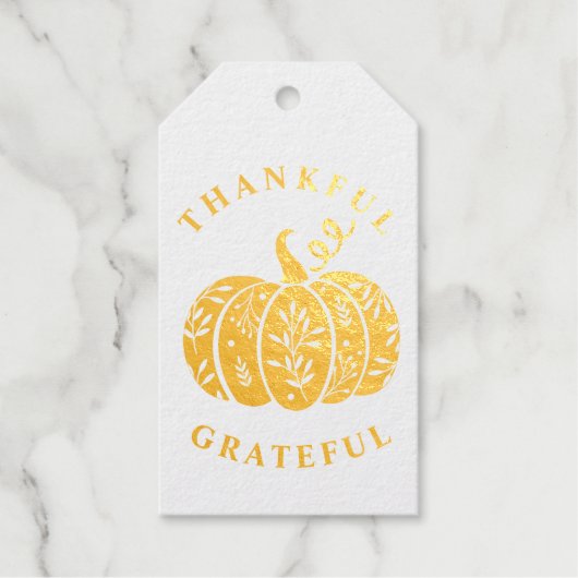 Étiquettes Cadeaux Merci pour vous Thanksgiving or Foil (Recto)