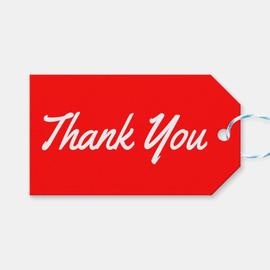 Étiquettes Cadeaux Merci Rouge et Blanc (Devant (Horizontal))