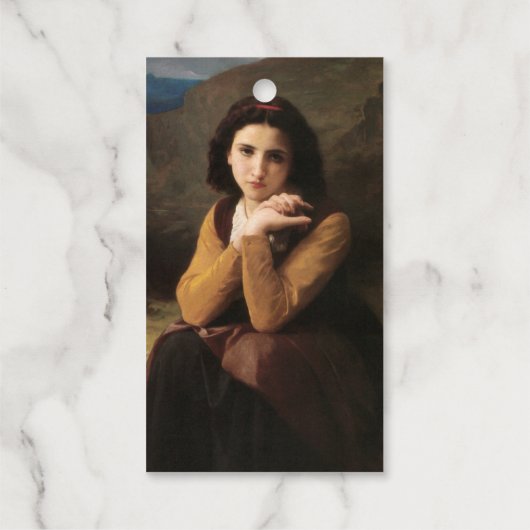 Étiquettes Cadeaux Mignon Innocence d'une adolescente, Bouguereau (Verso)