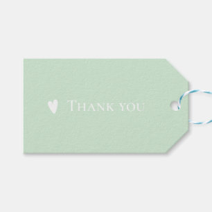Étiquettes cadeaux minimaliste en Merci vert simpl