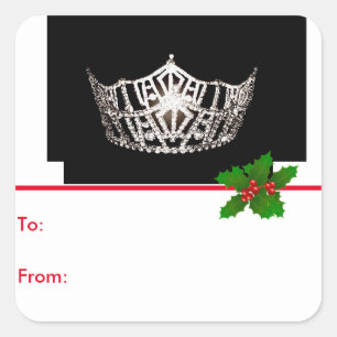 Étiquettes cadeaux Miss America Silver Crown Peel 