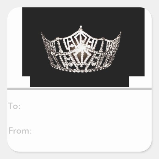 Étiquettes cadeaux Miss America Silver Crown Peel  (Devant)